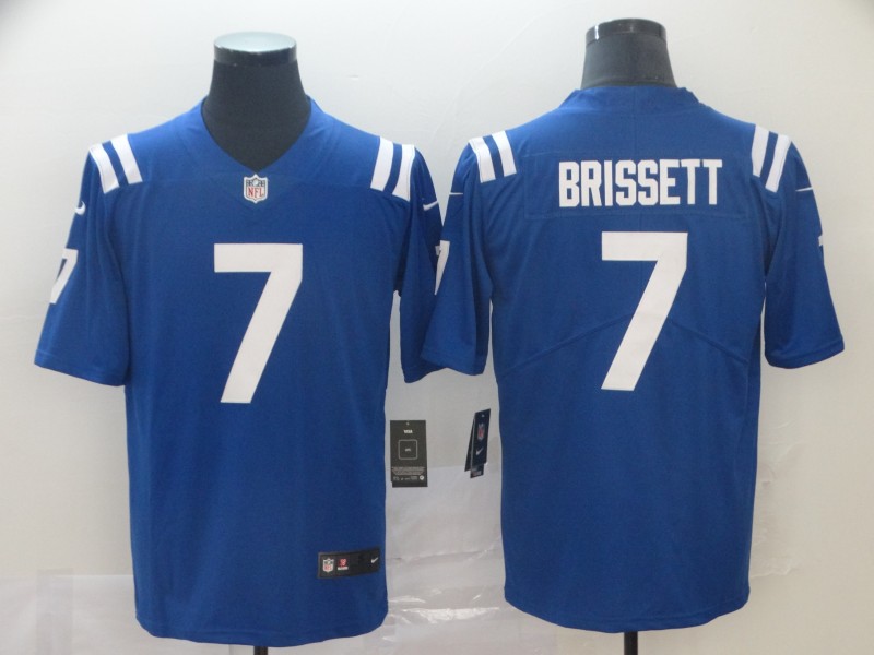 Men Nike Indianapolis Colts #7 Brissett 2019 Vapor Untouchable blue Inverted Legend Limited Jersey